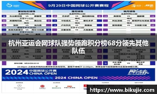 杭州亚运会网球队强势领跑积分榜68分领先其他队伍